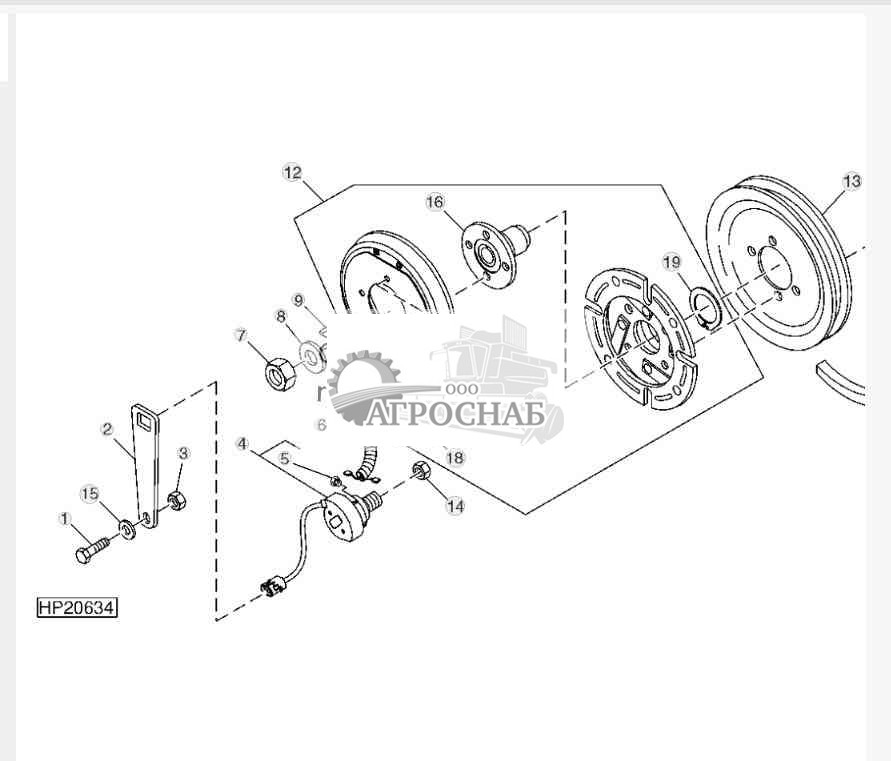 Электромагнитная муфта жатки 